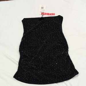 Cider Sparkling Black Tie Back Top